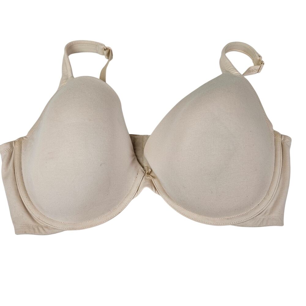 Cacique Cotton Underwire Plunge Bra 46DDD‎ Nude Beige
